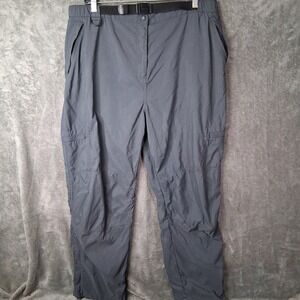 LL Bean Nylon Hiking Pants Women's Size XL gray Buckle Ankle Zip